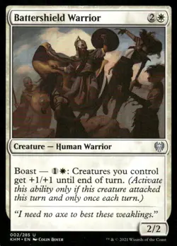 Battershield Warrior 002/285 Kaldheim MTG Magic the Gathering card - Image 1
