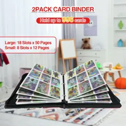Card Binder with Sleeves, 900 Pockets, Waterproof, 2-Pack for Collectors - Image 2