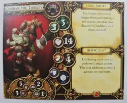 Descent Hero Card ONLY Grisban The Thirsty Fantasy Flight Replacement - Image 1