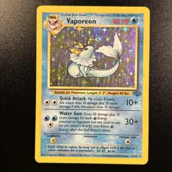 Vaporeon 12/64 Jungle Holo WOTC Vintage Pokemon Card 1999 LP - Image 1