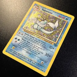 Vaporeon 12/64 Jungle Holo WOTC Vintage Pokemon Card 1999 LP - Image 2