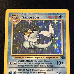 Vaporeon 12/64 Jungle Holo WOTC Vintage Pokemon Card 1999 LP - Image 4