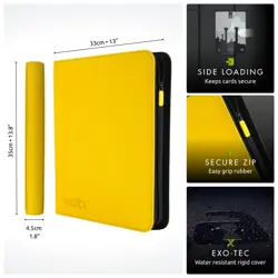 12-Pocket Trading Card Zip Binder | Holds 480 Cards | Durable Exo-Tec Material - Image 2
