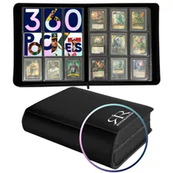 360 Card Toploader Binder | 9 Pocket Storage for Trading & Sports Cards | Black - Image 1