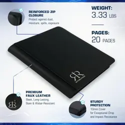 360 Card Toploader Binder | 9 Pocket Storage for Trading & Sports Cards | Black - Image 4