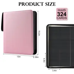 Premium PU Leather Card Binder | Holds 324 Top Loaders | Waterproof, Pink - Image 4