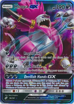 Lightly Played, English Pokemon Holo Hoopa GX - 96/181 - Ultra Rare SM - Team Up - Image 1