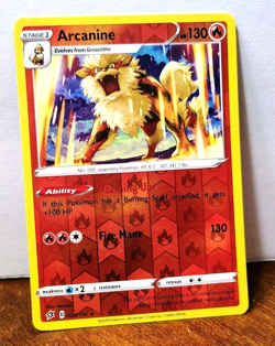 POKEMON ARCANINE 028/192 REVERSE HOLO RARE REBEL CLASH MP - Image 1