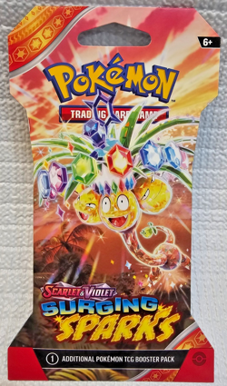 Pokemon Surging Sparks Cardboard Sleeved Booster Pack Single Factory Sealed - Image 1