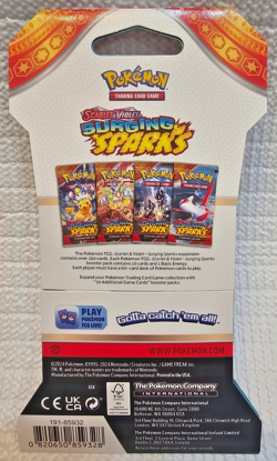 Pokemon Surging Sparks Cardboard Sleeved Booster Pack Single Factory Sealed - Image 2