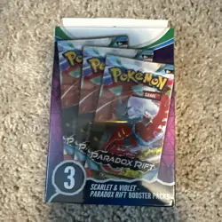 Pokemon Scarlet & Violet Paradox Rift 3 Booster Pack Hanger Box (Unopened) - Image 1