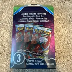 Pokemon Scarlet & Violet Paradox Rift 3 Booster Pack Hanger Box (Unopened) - Image 2