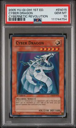 PSA 10 Yugioh 1st Edition Cyber Dragon CRV-EN015 Super Rare - Image 1