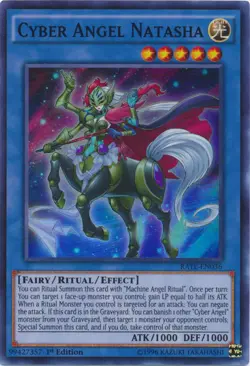 Cyber Angel Natasha - RATE-EN036 - Super Rare - 1st Edition NM YuGiOh! Raging T - Image 1