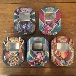 Pokemon Trading Card Game EMPTY Metal Container Boxes Set Of 6 Collector Tins - Image 1