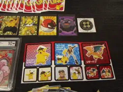 POKEMON MIX LOT Cards Gold Holo Stickers Graded Slabs Art Card Pikachu Pins Coin - Image 4