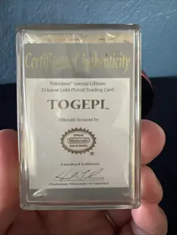authentic 1999 Pokemon Limited Edition 23K Gold-Plated Trading Card ft. Togepi - Image 3