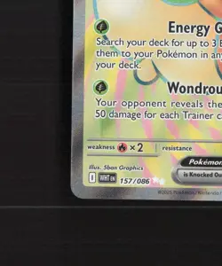 Whimsicott ex 157/086 White Flare Full Art Ultra Rare Holo Pokemon Card NM - Image 5