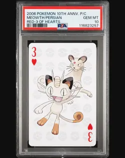 Meowth/Persian- PSA 10 - 2006 JPN Pokemon Center 10th Anniversary Playing Card - Image 1