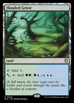 Mint/Near-Mint, English - 4 x MTG Flooded Grove Commander: Bloomburrow - Image 1