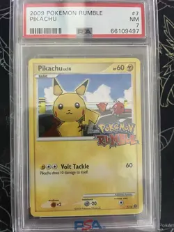 Pokemon TCG Pikachu Rumble #7 PSA 7 NM! - Image 1