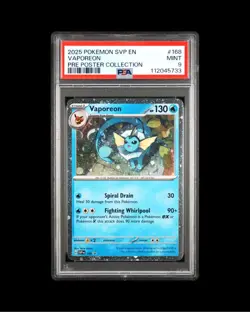 🌀 Pokemon SVP 168 - Black Star Promo Vaporeon Cosmos Holo - PSA 9 - Swirl 🌀 - Image 1