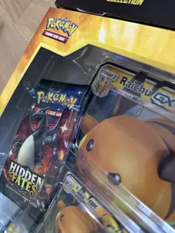 4 Lot - Pokemon TCG Sun & Moon Hidden Fates Raichu GX Collection Box - Image 3