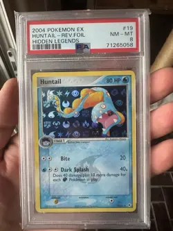 2004 Pokemon Ex Huntails 19 Reverse Holo PSA 8 Hidden Legends NM-MT Low Pop - Image 1