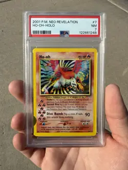 2001 Pokemon Neo Revelation #7 Ho-Oh Holo PSA 7 NM - Image 1
