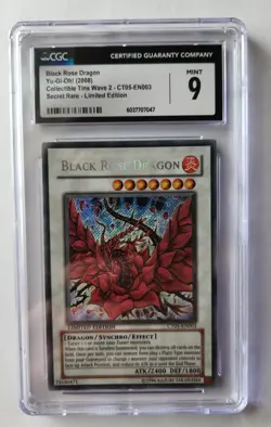 Yugioh Black Rose Dragon CT05-EN003 2008 Limited Edition Secret Rare Mint 9 - Image 1