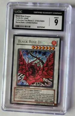 Yugioh Black Rose Dragon CT05-EN003 2008 Limited Edition Secret Rare Mint 9 - Image 2