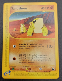 Pokemon Card Sandshrew 92/144 common 2003 Skyridge LP - Image 1