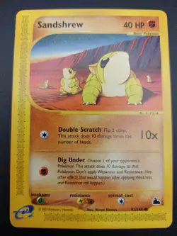 Pokemon Card Sandshrew 92/144 common 2003 Skyridge LP - Image 2