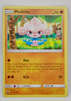 Meditite 76/168 Pokemon Card - Celestial Storm - Common - lightly played - Image 1