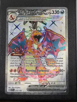 Charizard Ex OBF 215/197 Obsidian Flames Full Art Ultra Rare Card Pokemon TCG NM - Image 1