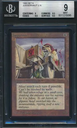 Beta Juggernaut BGS 9 Graded Magic MTG (5095) -magicgraders- - Image 1