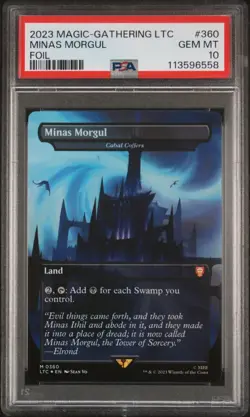 2023 MTG TALES OF MIDDLE-EARTH COMMANDER FOIL #360 MINAS MORGUL PSA 10 - Image 1