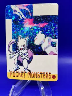 Vinatge POKEMON POCKET MONSTERS VENDING PRISM STICKER #37 MEWTWO LP - Image 2