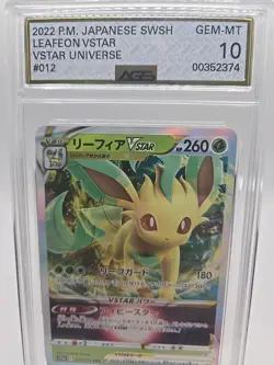 Pokemon TCG Leafeon Vstar 012/172 Japanese VSTAR Universe Triple Rare AGS 10 GEM - Image 1