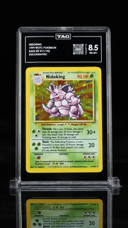 1999 POKEMON BASE SET UNLIMITED - #11 NIDOKING HOLO - TAG 8.5 - Image 1