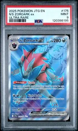 N'S ZOROARK EX #175 PSA 9 • 2025 POKEMON JTG EN-JOURNEY TOGETHER ULTRA RARE - Image 1