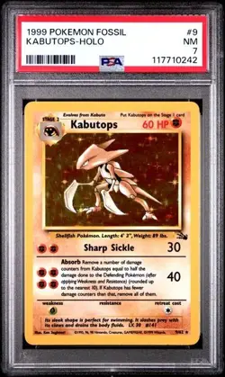 PSA 7 - 1999 Pokemon Fossil KABUTOPS HOLO #9 (0242) - Image 1