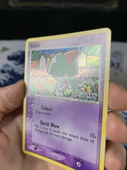 Pokemon Card Ex Delta Species Ralts 81/113 2005 Reverse Stamped Holo - Image 3