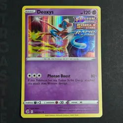 Deoxys 120/264 Sword & Shield: Fusion Strike Holo Rare Pokémon Card TCG - Image 1