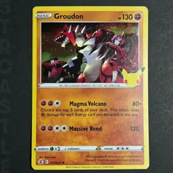 Holo Groudon 017/025 Celebrations  Holo Rare Pokémon Card TCG - Image 1