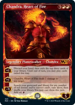 1x Chandra, Heart of Fire - Showcase - Core Set 2021 - Near Mint, English - MTG! - Image 1