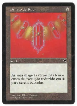►Magic-Style◄ MTG Ruby Medallion Portuguese Tempest Charlie Brown MISPRINT Good - Image 1