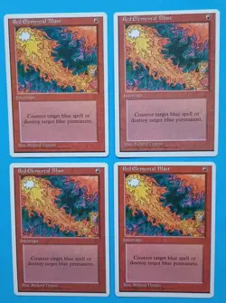 Magic the Gathering MTG Fourth (4th) Edition RED ELEMENTAL BLAST X 4 LP/EX 1995! - Image 1