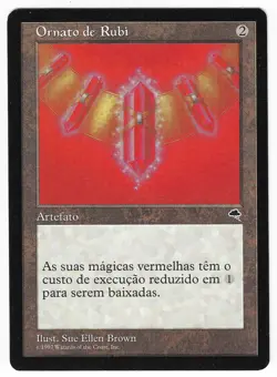 ►Magic-Style◄ MTG Ruby Medallion Portuguese Tempest Charlie Brown MISPRINT EX - Image 1
