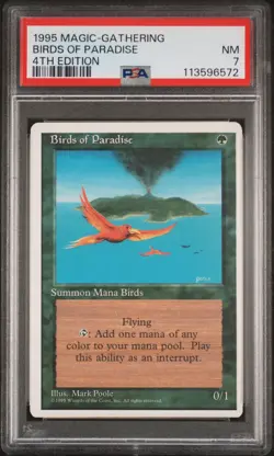 1995 MTG 4TH ED BIRDS OF PARADISE PSA 7 - Image 1